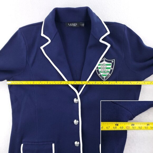 Lauren Ralph Lauren Black Label Blazer Bullion Crest Jacket Women's Large - Picture 9 of 16